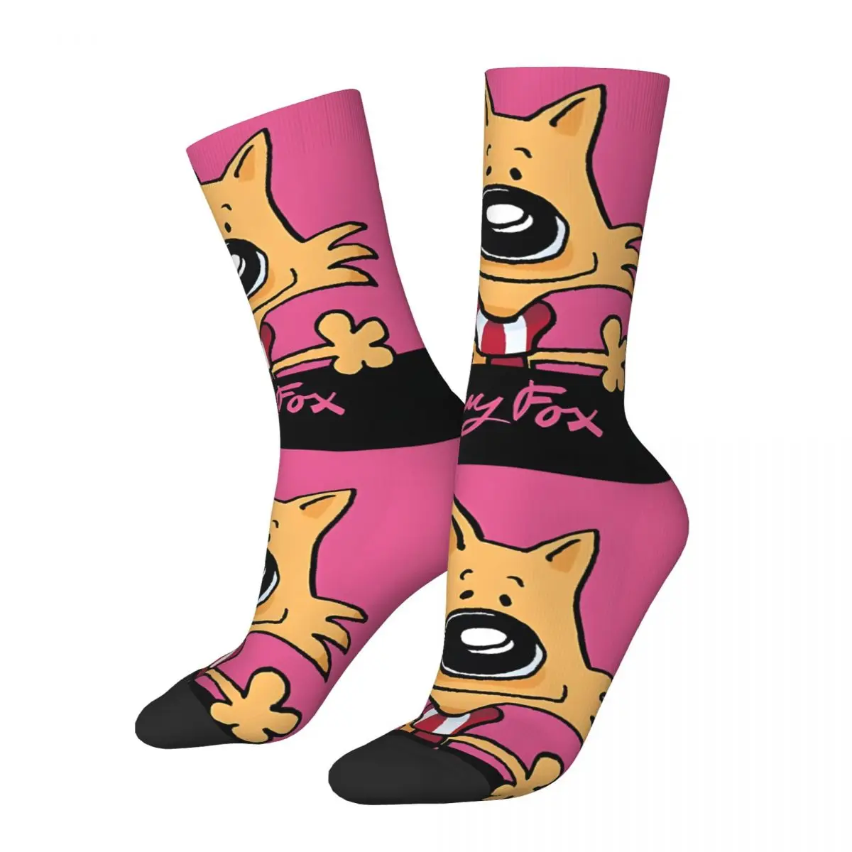 Vintage Happy Men's compression Socks Unisex G-Guy Foxs Harajuku Pattern Printed Novelty Crew Sock