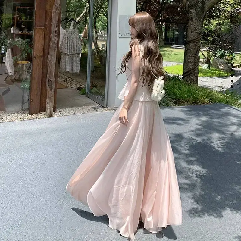 حار فتاة الرغبة النقية نمط تي شيرتات قصيرة الاكمام عالية الخصر تنورة صغيرة مجموعة المرأة الصيف جديد لطيف الوردي قطعتين دعوى #3