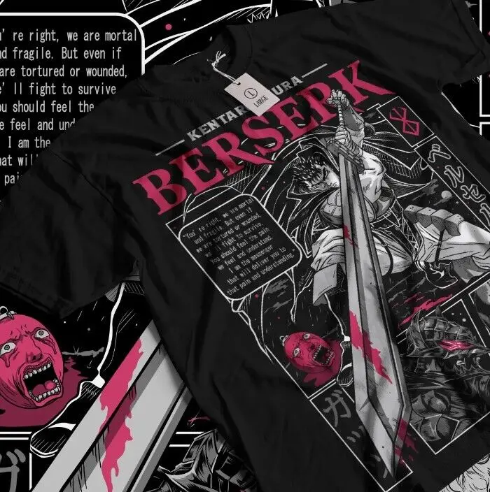 Berserk T-shirt Strip Guts Berserker Armour Horror Anime Gift Tee Shirt All Size