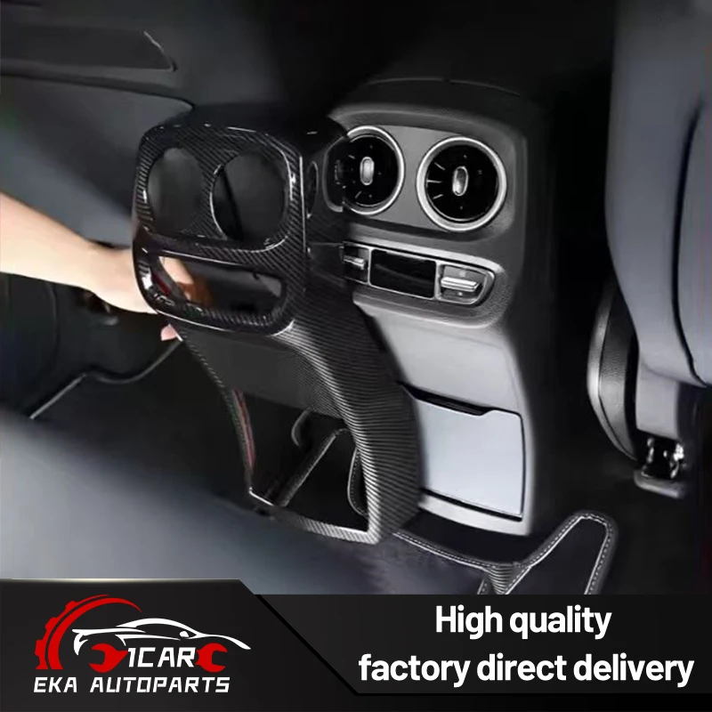 Carbon Fiber Rear Center Console Hump Fit Mercedes‑Benz G‑Class W464 G‑Wagon Rear Air Vent Anti‑Kick Cover Trim 1:1 Interior