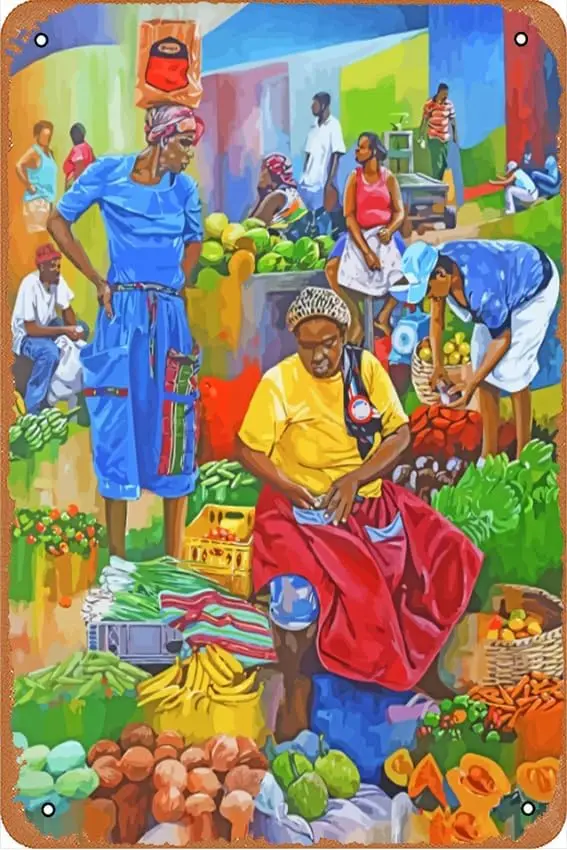 Jamaican Sellers Art Posters Retro Metal Signs Vintage Wall Decor Art Tin Sign, 8X12 Inch (20X30 CM) sign
