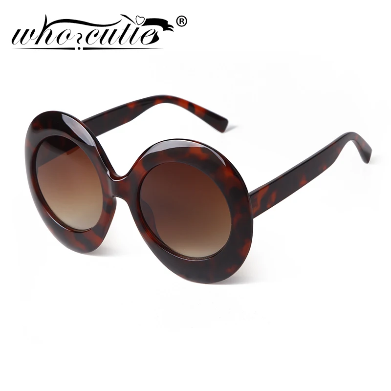 Fashion Oversized Round Sunglasses Women Luxury Brand Designer Vintage Clear Pink Leopard Frame Circle Shades Sun Glasses Female image 3