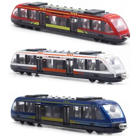 1/3 st leksakstågset höghastighetslokomotiv gjuten modellbil glidande länkad tunnelbana kultågset för barn 6 best sales kultågsleksak - №2