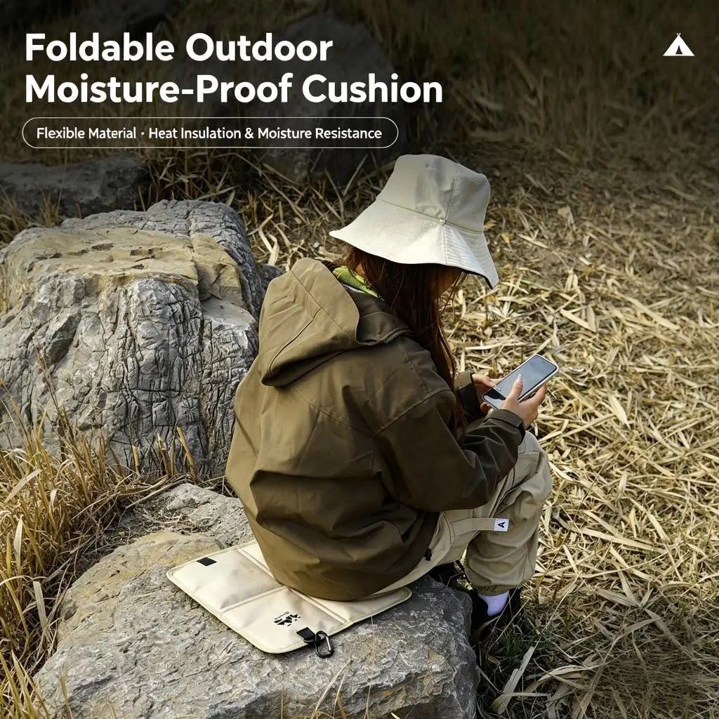 Foldable Camping Seat Cushion Waterproof Beach Seat Cushion Anti-Slip Moisture-Proof Sitting Pads For Travel Hiking Camping