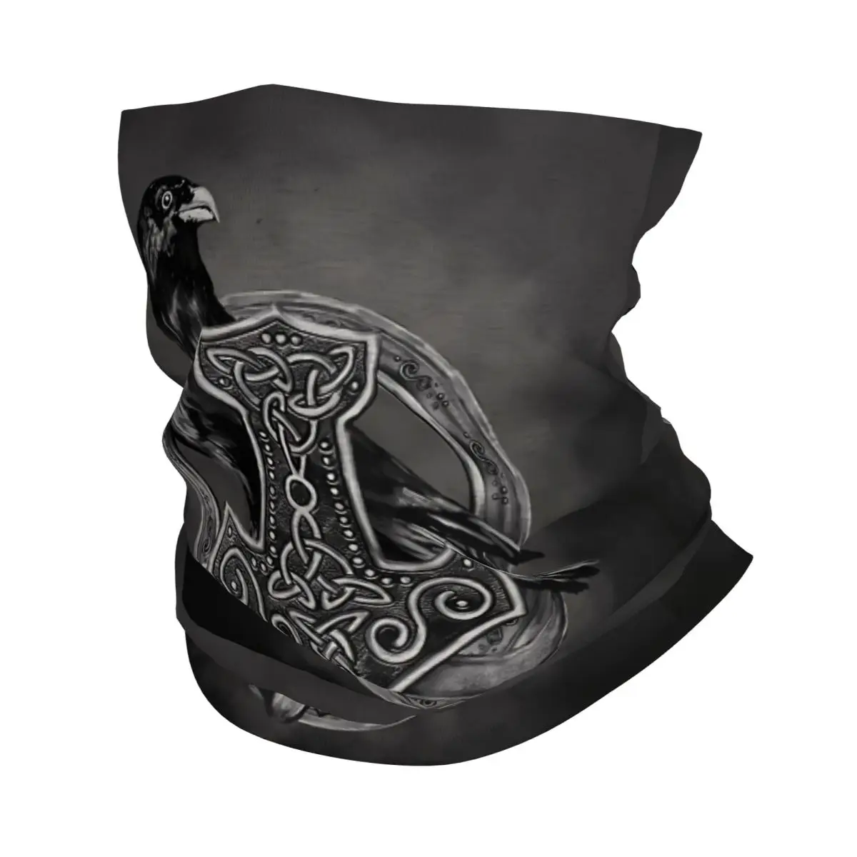 

Mjolnir Молот Тора и ворона тонкая бандана на шею, шарф, повязка на голову, шейный чехол