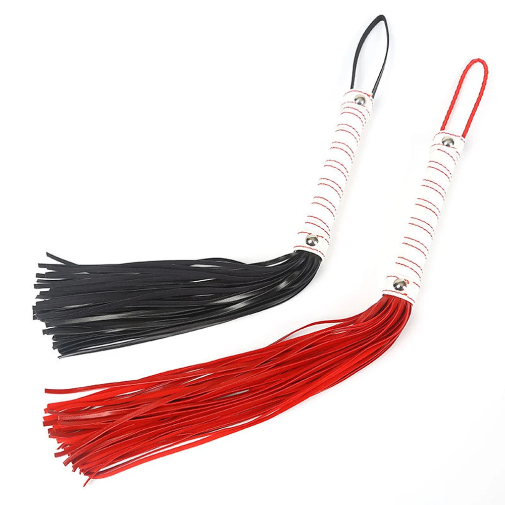 PU Leather Horse Whip,Handmade Suede Flogger 45CM Short Bull Whip Cowhide Horse Riding Whip Handle with Wrist Strap