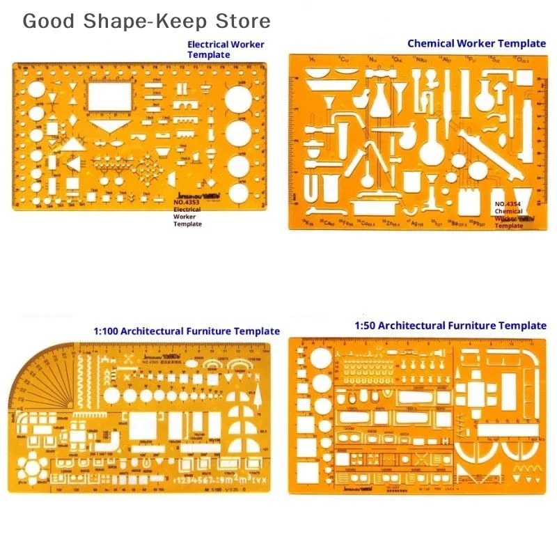 

1 шт., измерительная линейка для шаблонов, круглая овальная линейка, прочная K-смола, дизайн для рисования, мебель, архитектор, шаблон, линейка для рисования