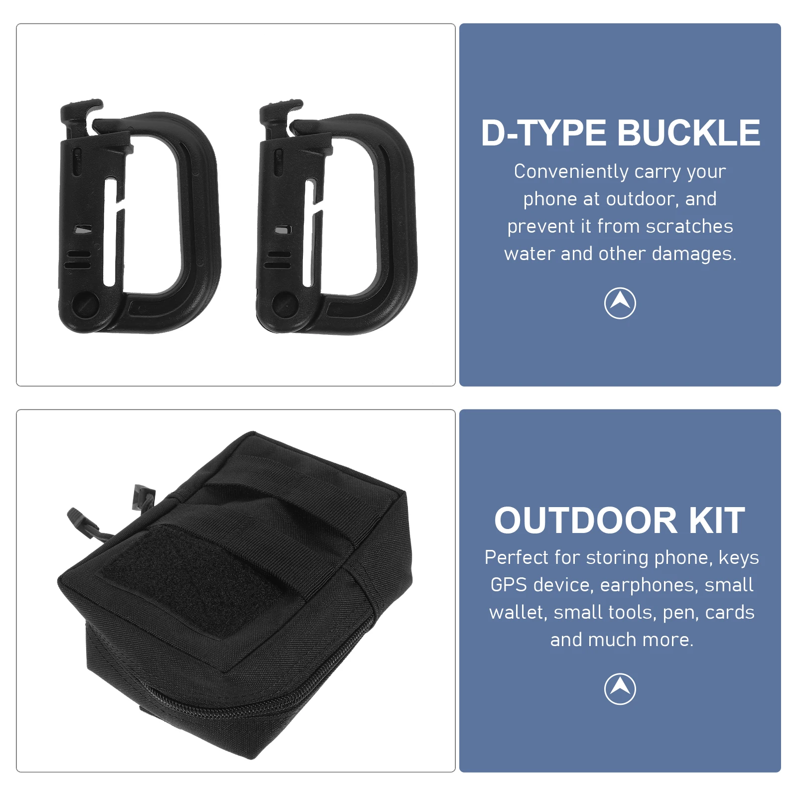 

Compact Waterproof Outdoor Tool Kit Belt Pouch Small Bag Black Pack Pouch Utility Bag For Men Hunting