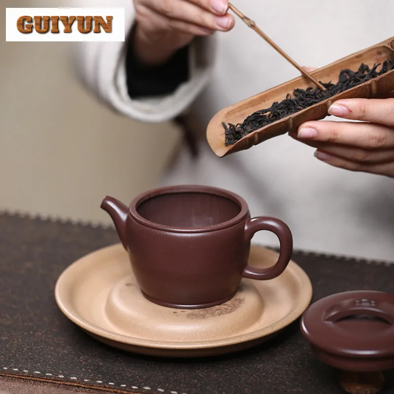190 مللي أباريق الشاي العتيقة ييشينغ الأرجواني الطين اليدوية وعاء عيار كبير الخام الخام الأرجواني الطين غلاية Zisha طقم شاي مجموعة أدوات المائدة