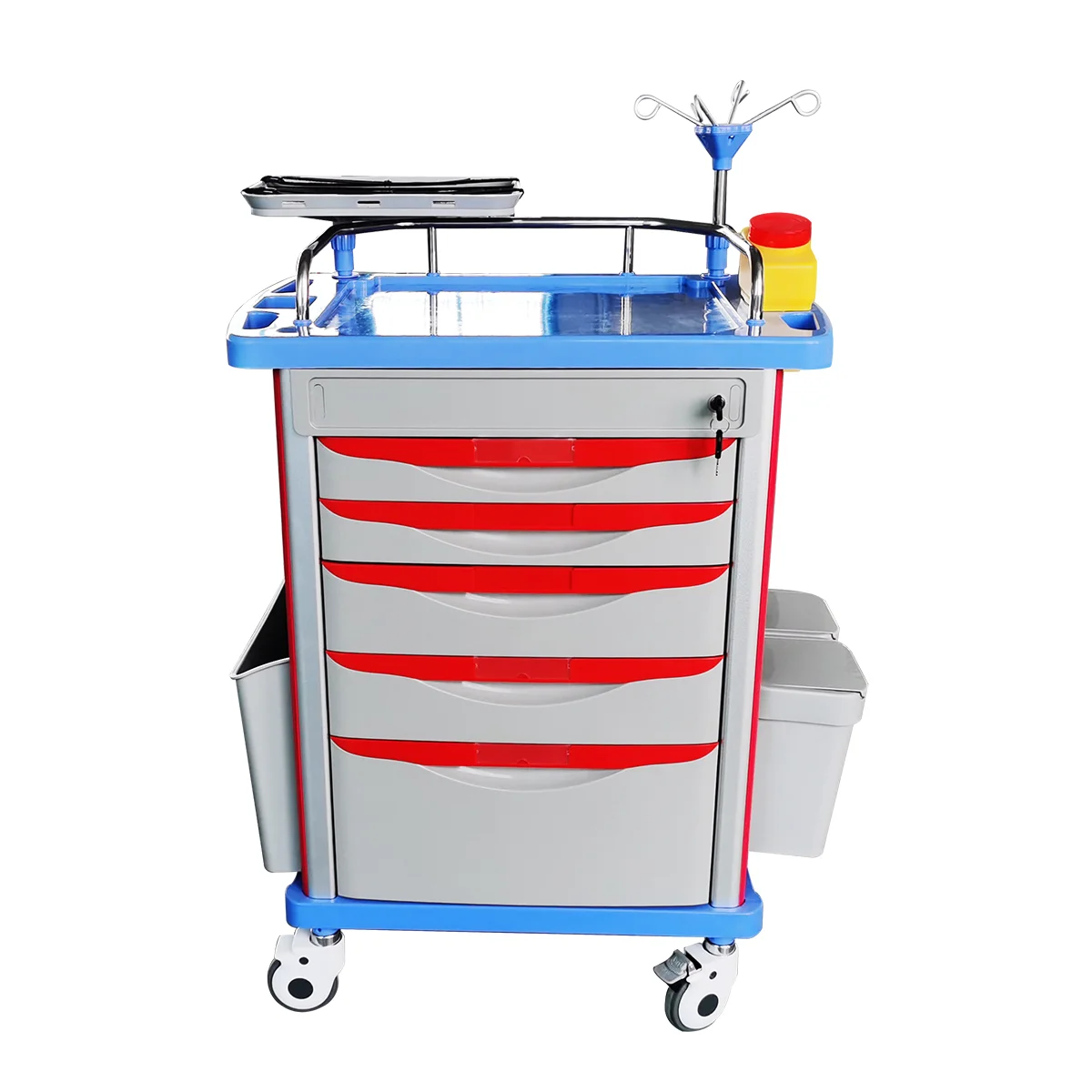 

Hot Selling Hospital ABS Medical Trolley Good Quality Emergency Treatment Cart