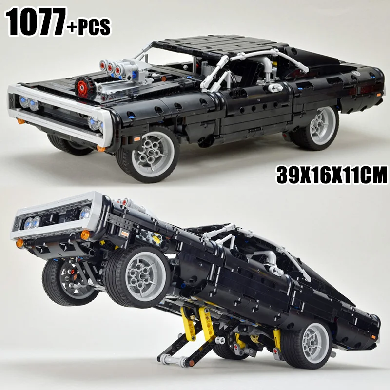 2024 New Technical Dodge Charger Racing Car Building Blocks Set Model MOC Assemble Fast and Furious Bricks Toys For Kids Gifts