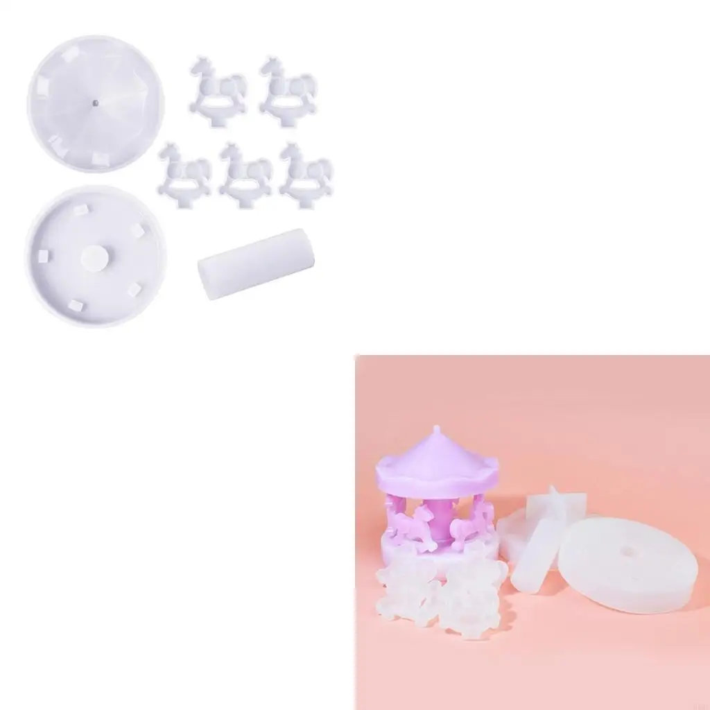 

R3MC DIY карусель лошадь силиконовая форма карусельная смола эпоксидная форма для литья для DIY ремесленный инструмент для и