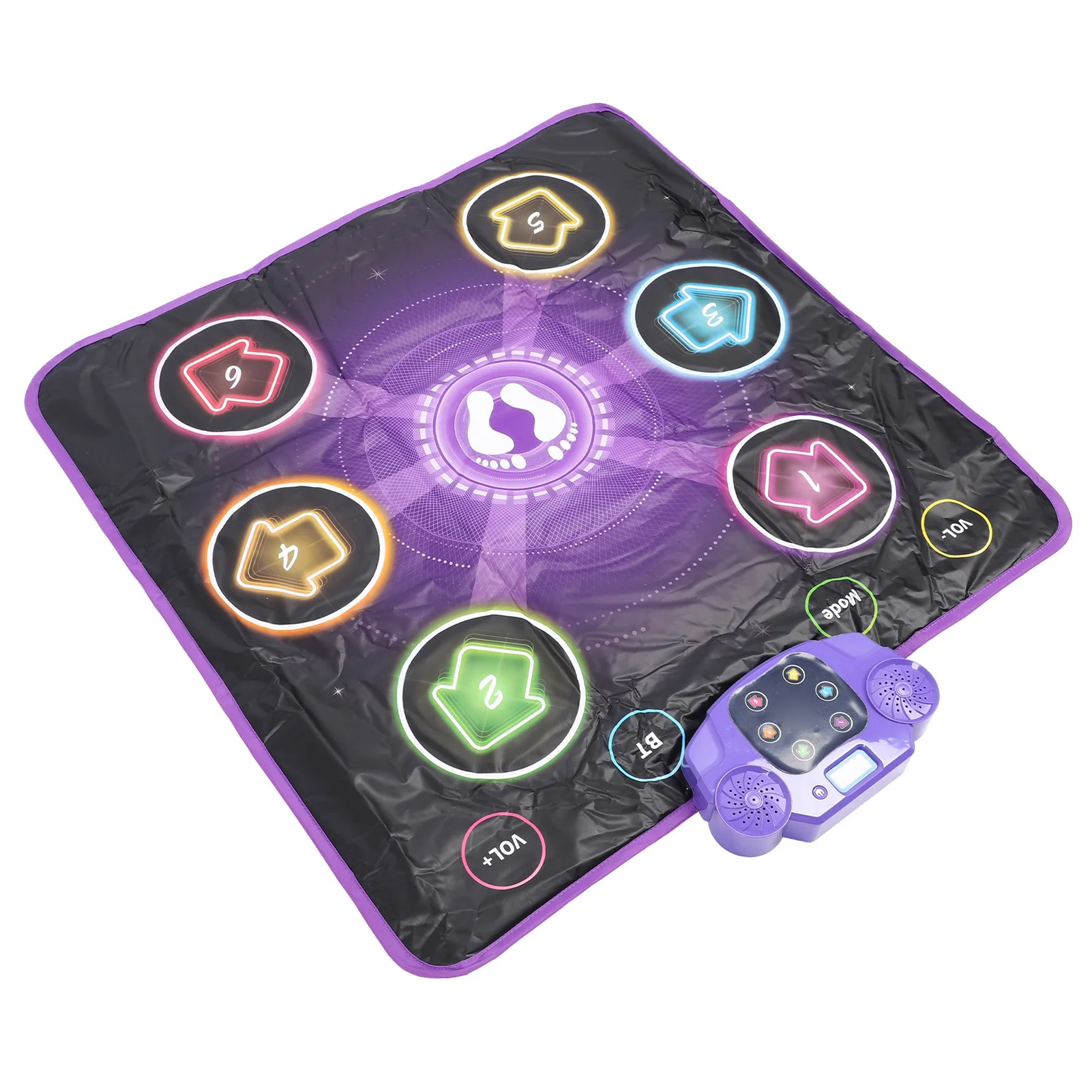 

Dance Mat Light Up Dance Mat for Kids Wireless Bluetooth Built in Music Adjustable Volume 6 Buttons Anti Slip Dance Game Pad