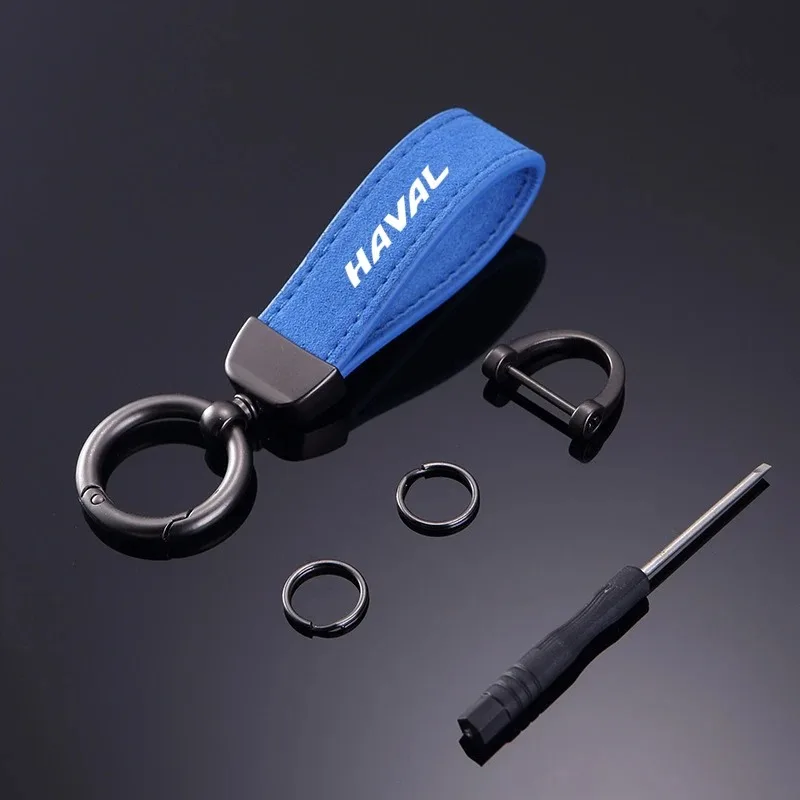 Car Keychain Suede Leather Wristband Metal Buckle Premium Car Decor Accessories For Haval Jolion H6 M6 Dargo Raptor F7 H7 H9