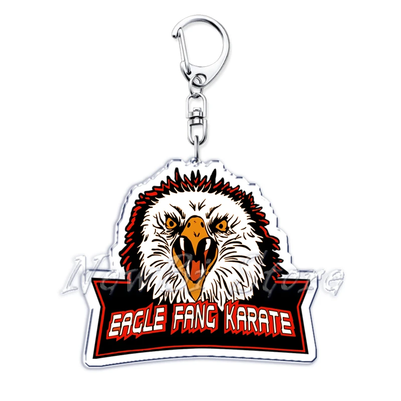 80s Eagle Fang Karate Keychain for Women Accessories Cobra Kai Kid Pendant Keying Jewelry Friends Fans Gift