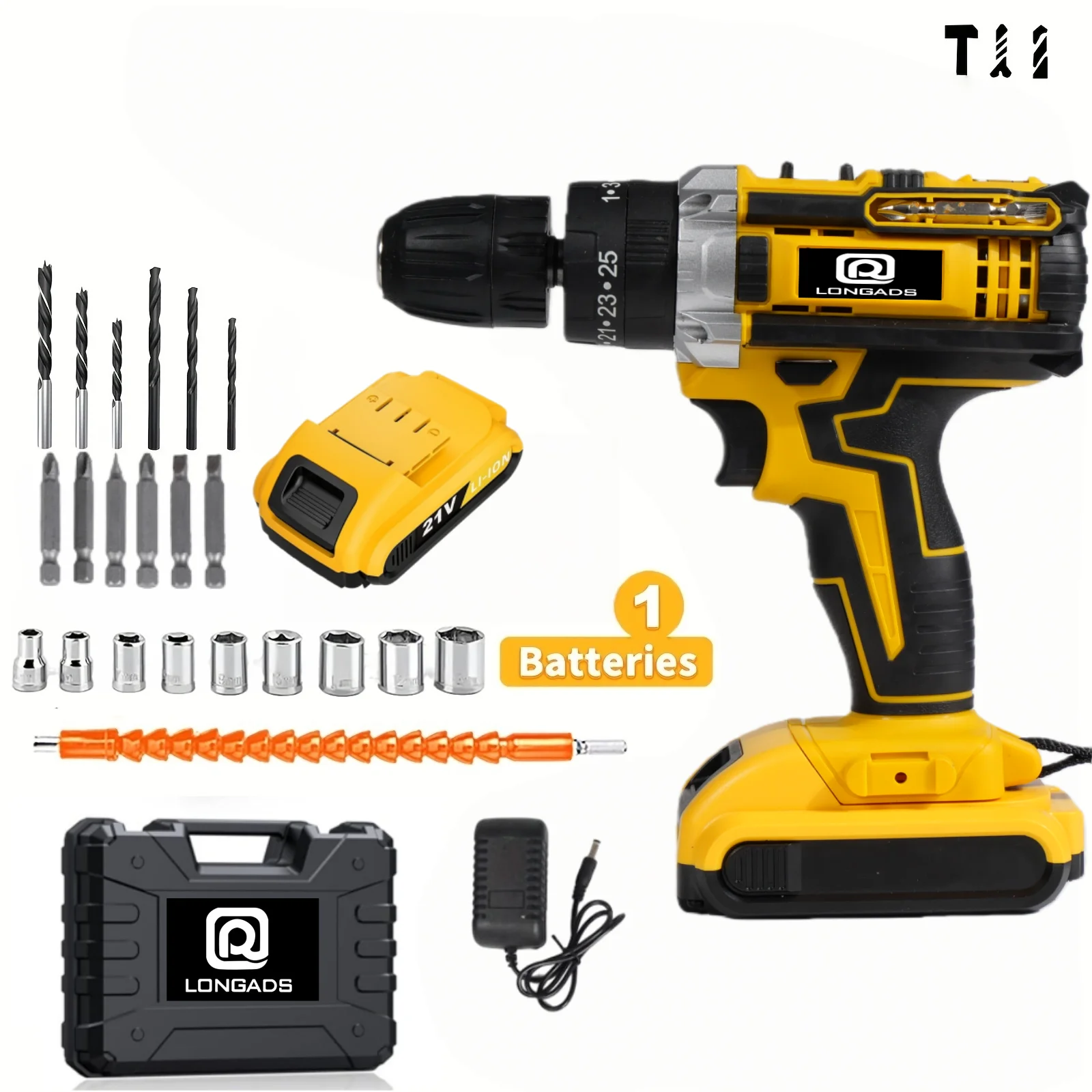 21V Cordless Drill/Driver Kit, - Power Drill Cordless 评论和价格