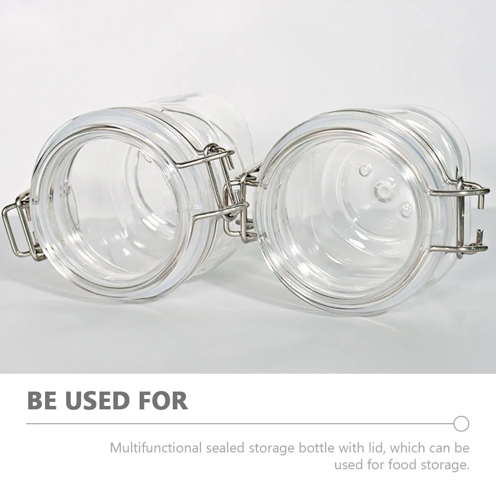 

2Pcs Airtight Storage Jars Honey Containers Portable Food Grade PET Transparent Kitchen Canisters Sealed Bottle For Jam Jelly