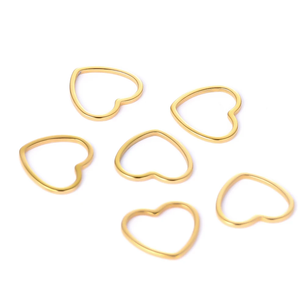 

Подвески в форме сердца для браслетов из нержавеющей стали, соединители для сережек, фурнитура «сделай сам» для изготовления ювелирных изделий ручной работы, аксессуары для ожерелья, 12 мм, 20 шт.