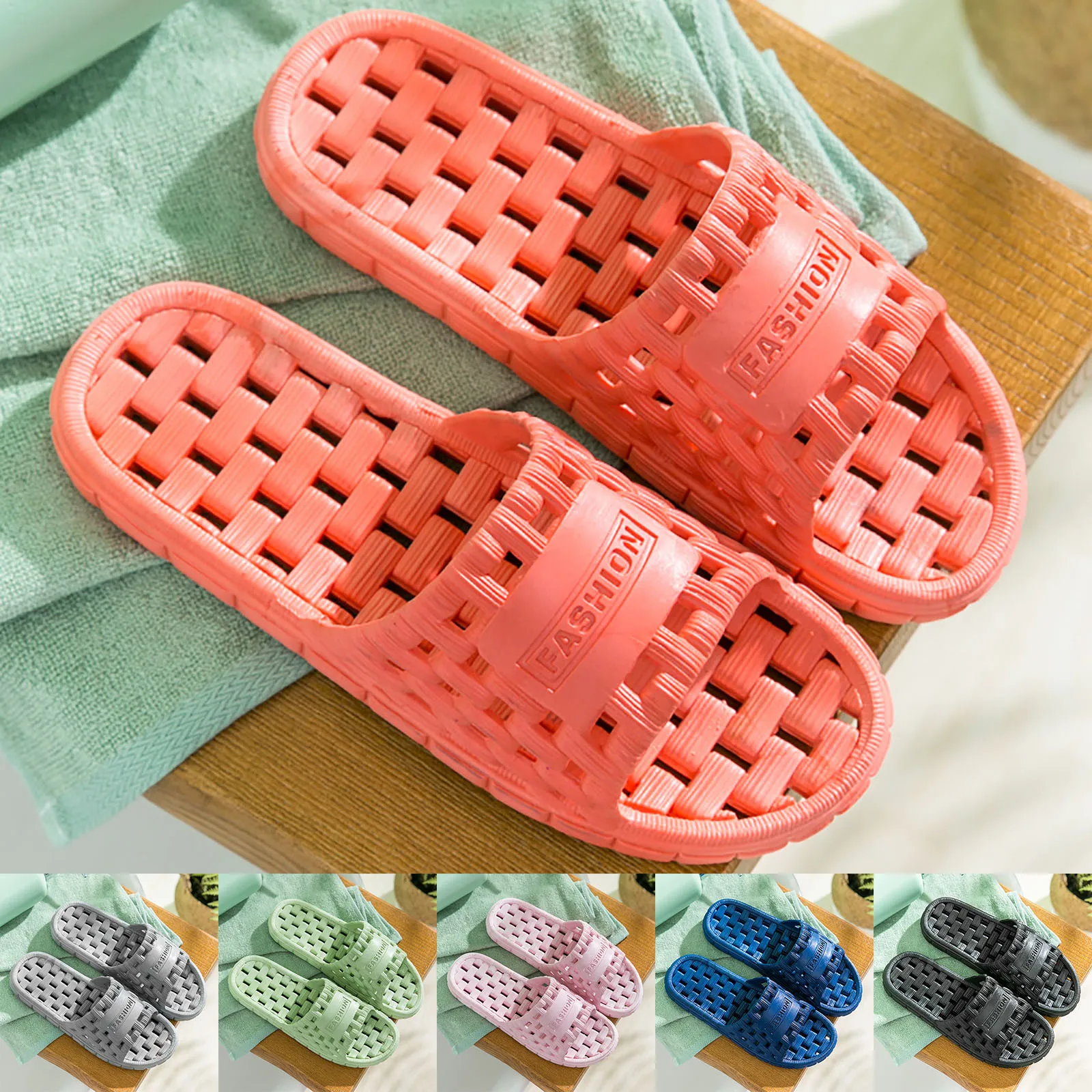 Breathable Massage Soft Sole Quick Drying Slipper Mens Summer Slippers Unisex Summer Bathroom Design Sense Non-Slip Flat Sandals