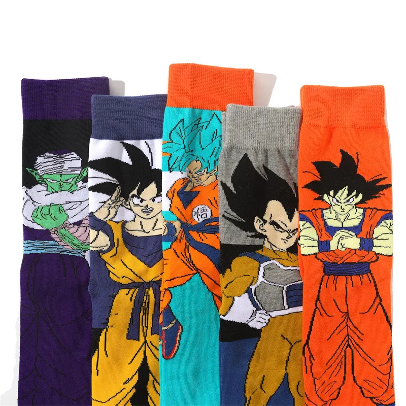 Anime Dragon Ball Cotton Sock Vegeta Son Goku Hip Hop Skateboard calza lunga autunno inverno comodo calzino caldo regalo di compleanno