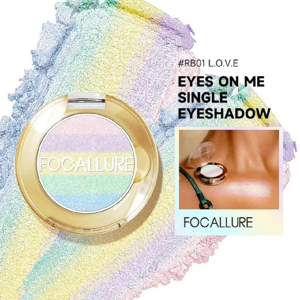 FOCALLURE Glitter Eyeshadow Palette Chameleon Monochrome Metallic Shiny Pigment Shimmer Eye Shadow Powder Women Makeup Cosmetics