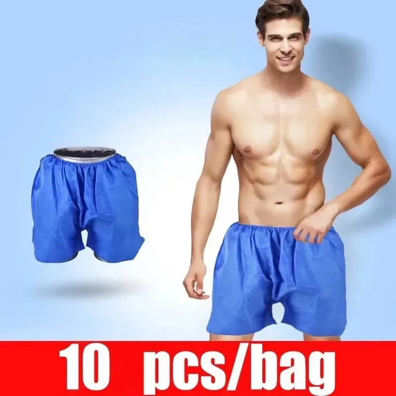

10 Pcs Blue/Black Travel Disposable G-string Panties Underwear Boxer Saloon Spa Underwear Drop Shipping Man Women Underwear
