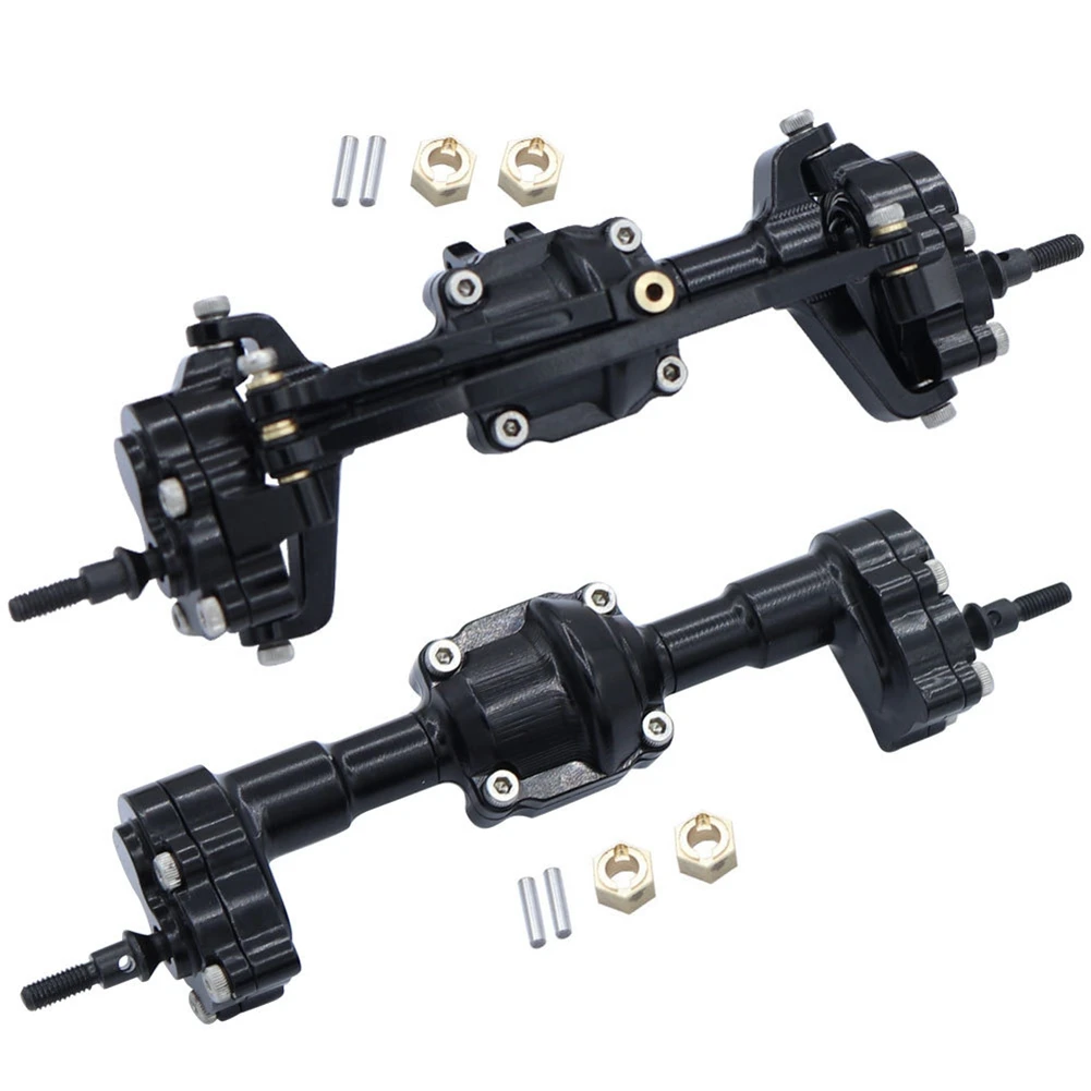For FMS FCX24 Complete Metal Front And Rear Portal Axle With Gear 1/24 RC Car Upgrades Parts Accessories Easy To Replace -Black