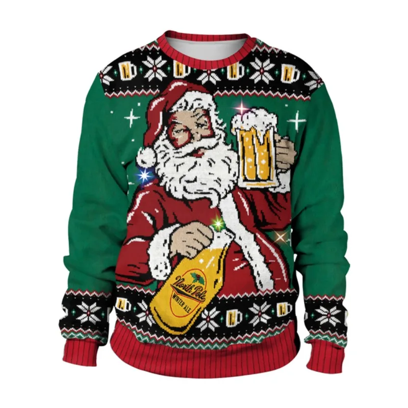 

Осенне-зимний мужской топ с длинными рукавами и многоэлементным свитером в рождественском стиле, свободный, удобный и милый пуловер.