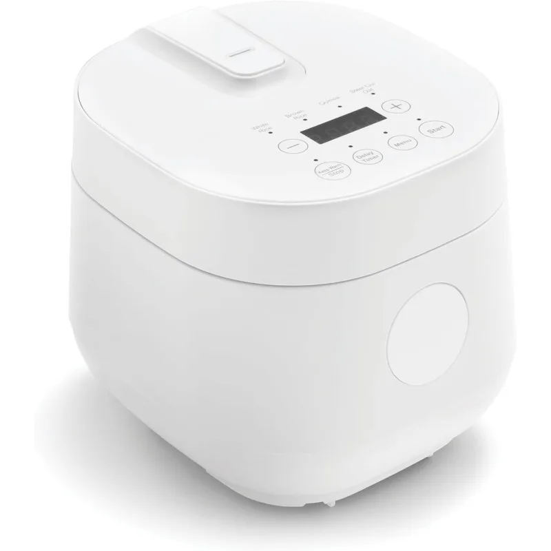 4-Cup Digital Rice Cooker, PFAS & PFOA-Free Removable Ceramic Dishwasher Safe Pot, Healthy Cooking Oats Grains & More