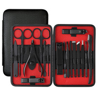 YIBER 18pcs/set Nail Cutter Set Stainless Steel Nail Clippers Set With Folding Bag Manicure Kits Scissors Makeup Beauty Tool