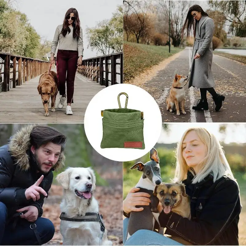 Dog Training Treat Bags Large Capacity Portable 2 in 1 Food Pouch for Outdoor Travel and Pet Walking