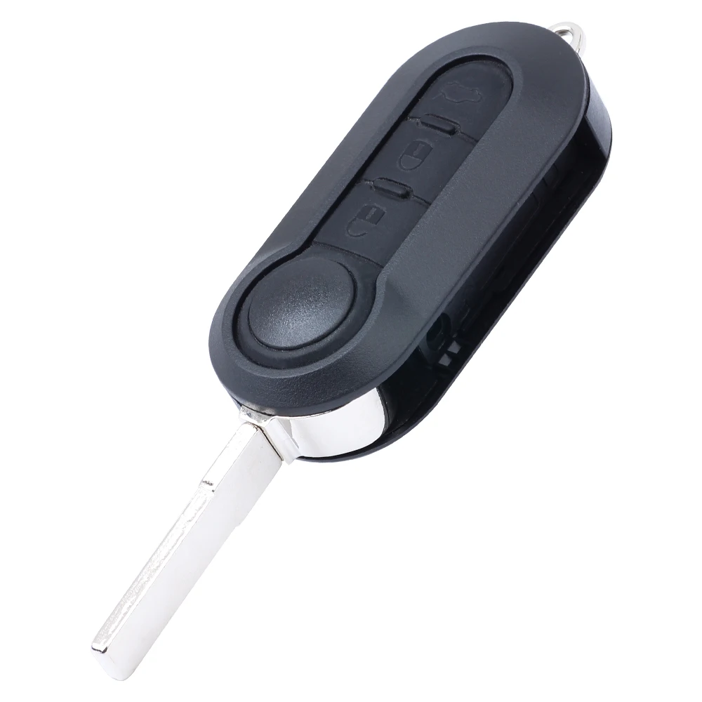 KEYECU 433MHz 4A puce Fob clé à distance rabattable 3 boutons pour Fiat STRADA MOBI UNO FIORINO E MAIS