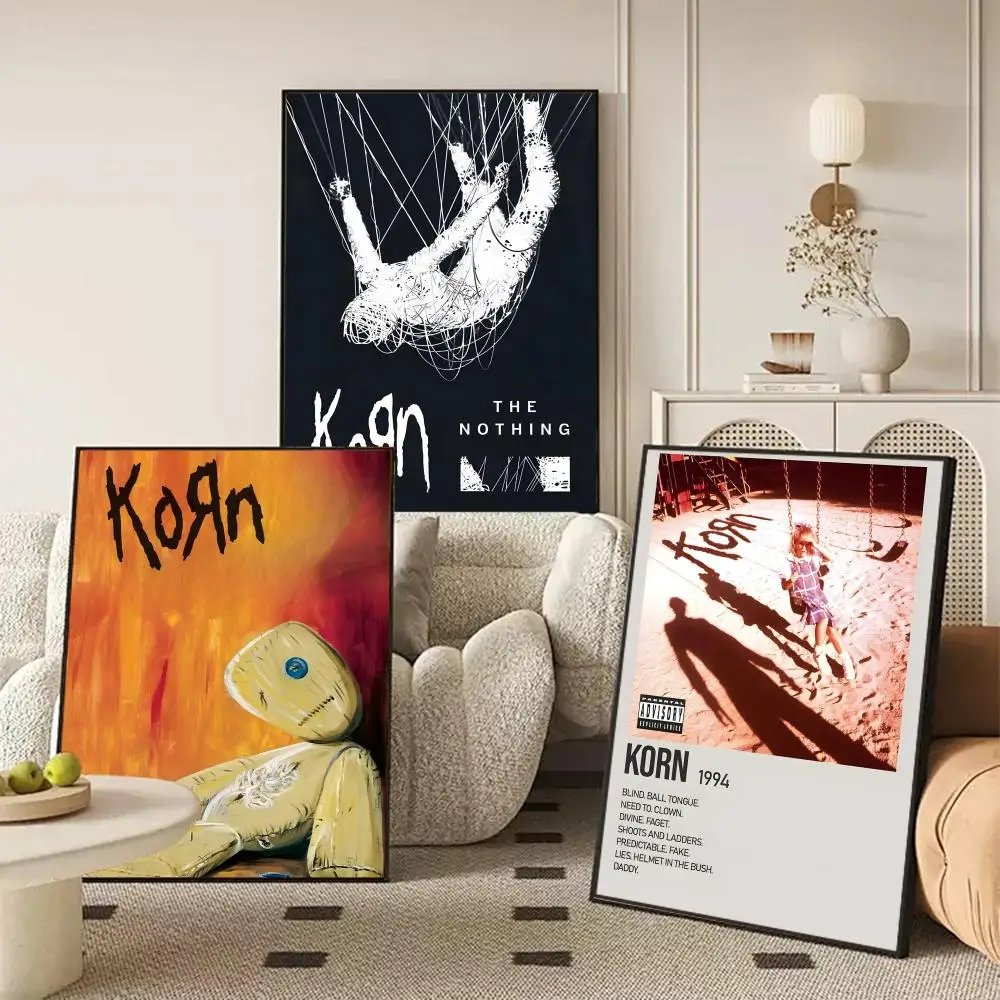 K-Korn Rock Band Music Poster Canvas painting with prints Home bedroom living room decoration gift