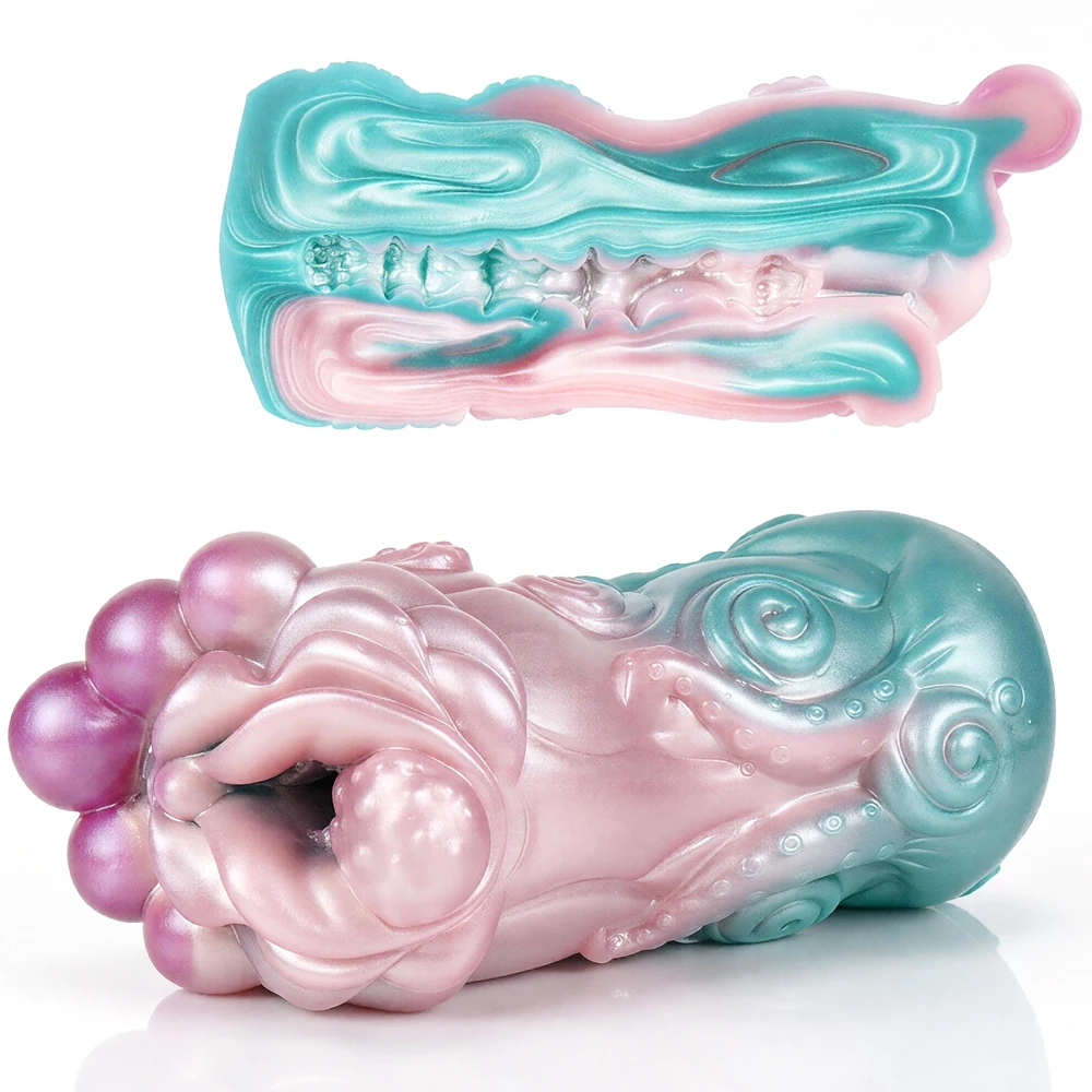GEEBA Fantasy Monster Male Masturbator Cup Soft Silicone Textured Sleeve Pocket Pussy Adult Onahole Tight Realistic Vagina Toys