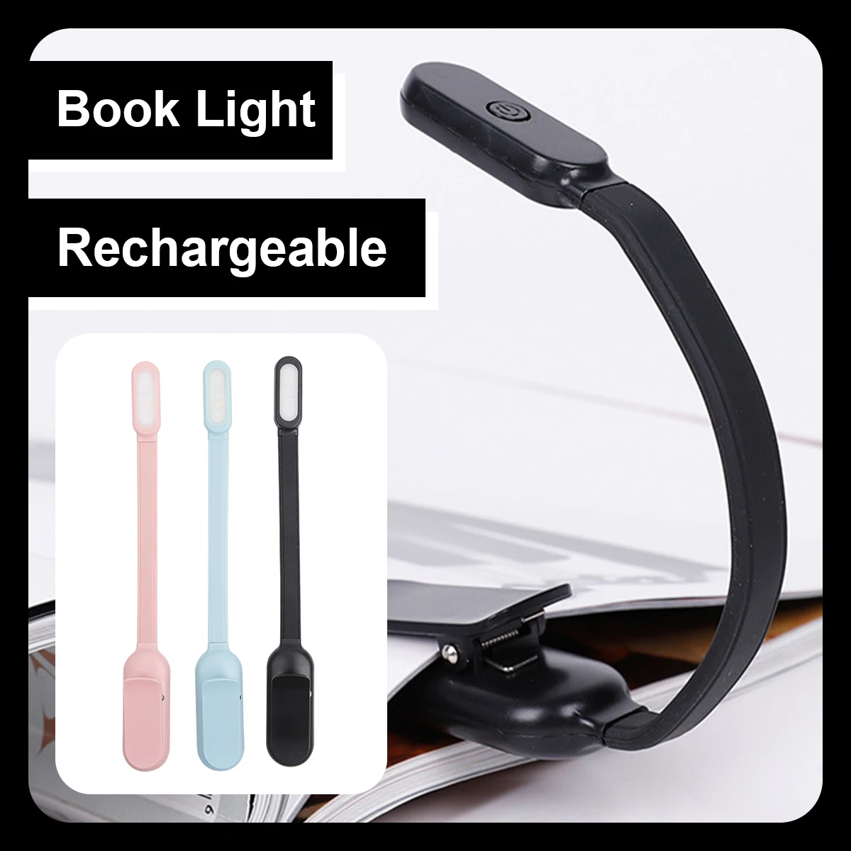 Mini Clip Book Lamp LED Table Lamp Eye Protection 3 Colors Battery Powered USB Night Light Portable Bedside Student Reading Lamp