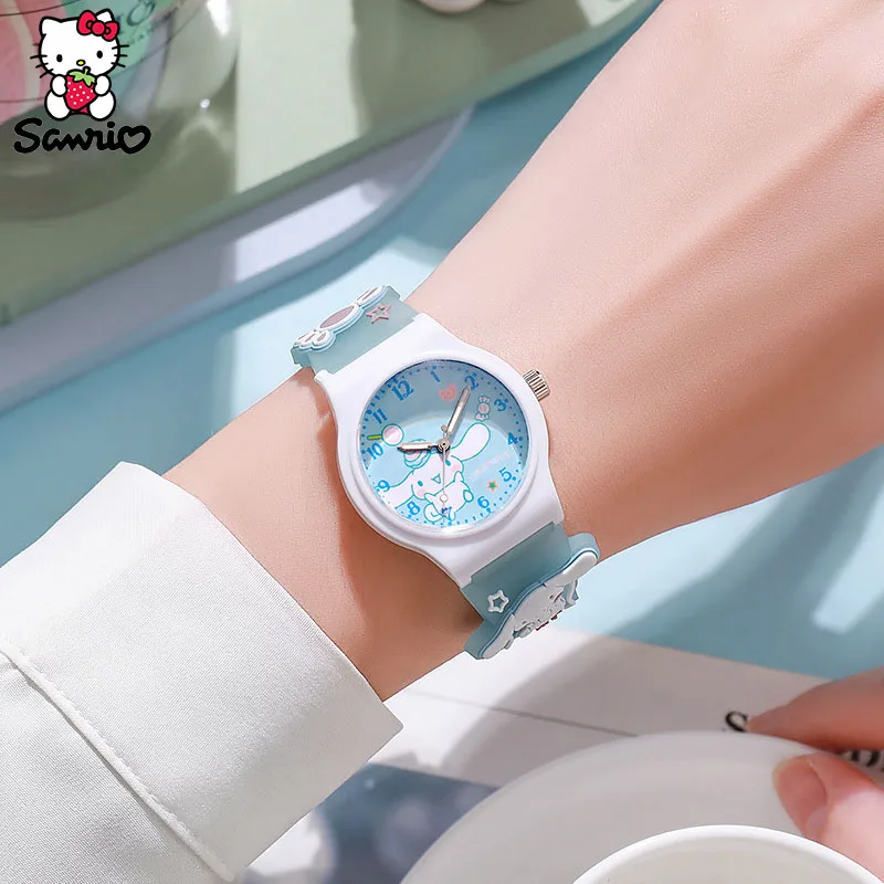 Sanrio Wrist Watch Cinnamoroll Quartz Watchband Y2K Hello Kitty Waterproof Watch Kuromi Clock My Melody Girl Gift Kid Anime Toy