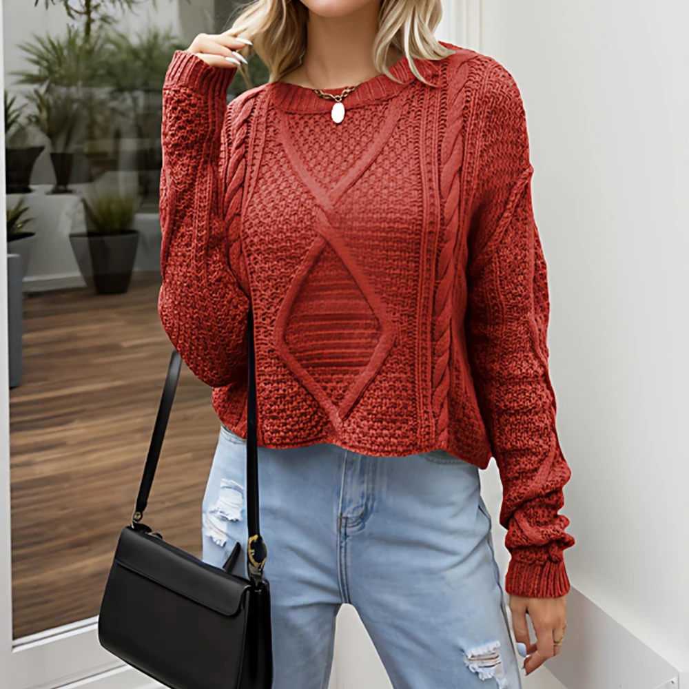 

Женский вязаный свитер, свободный пуловер с толстыми иглами, большой размер, осень-зима, новая мода