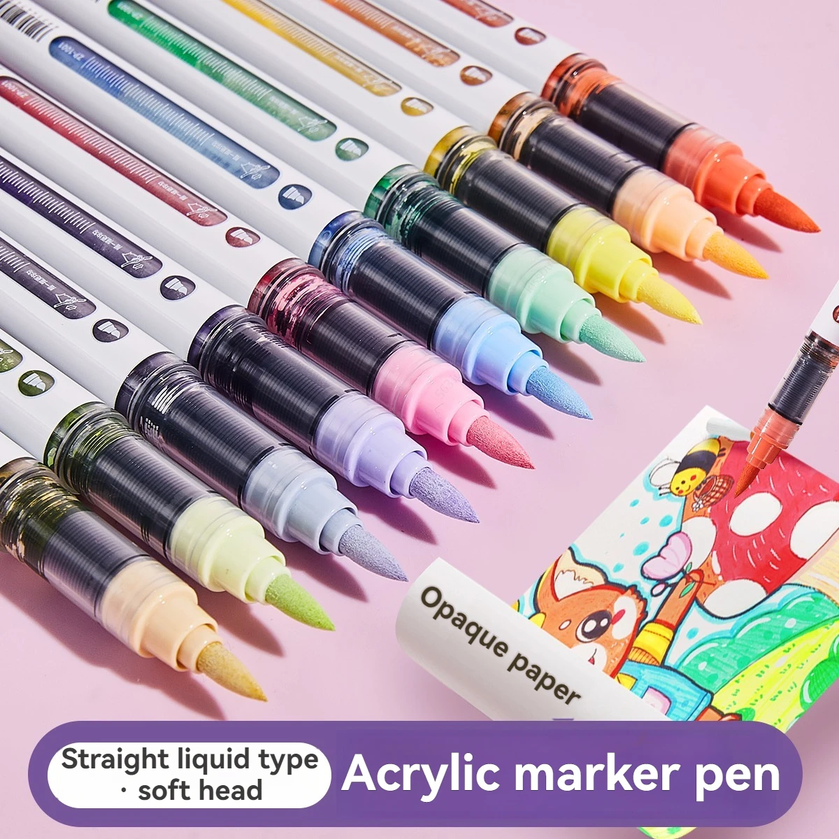 

10pcs/Box Mix Color Acrylic Markers Set Art Rock Painting Pens Kids Gift Graffiti For Stone Glass Book Shoes DIY Craft Supplies