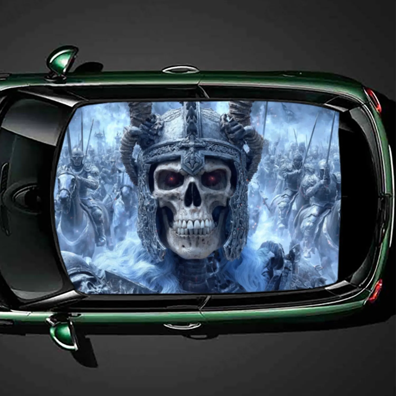 

Winter Skull Commander Car Roof Sticker, PVC Self-Adhesive Waterproof Car vinyl Decal, Car Decoration Protection Stickers, Easy