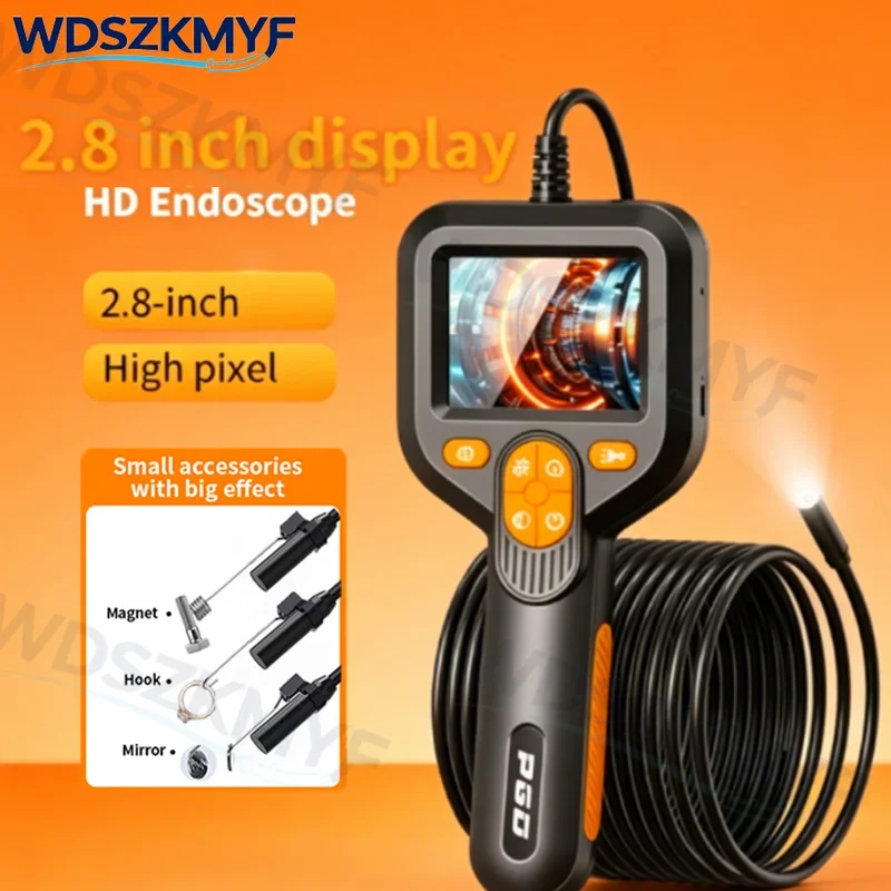 New Single/dual-lens Industrial Endoscope Camera 2.8 inch IPS Screen Handheld Borescope IP67 Waterproof 8mm Car Pipe Sewer Cam