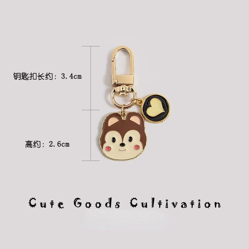 Disney Cute Stellalou Chip Dale New Creative Cartoon Animation Peripheral Small Portable Bag Keychain Decoration Pendant Gift