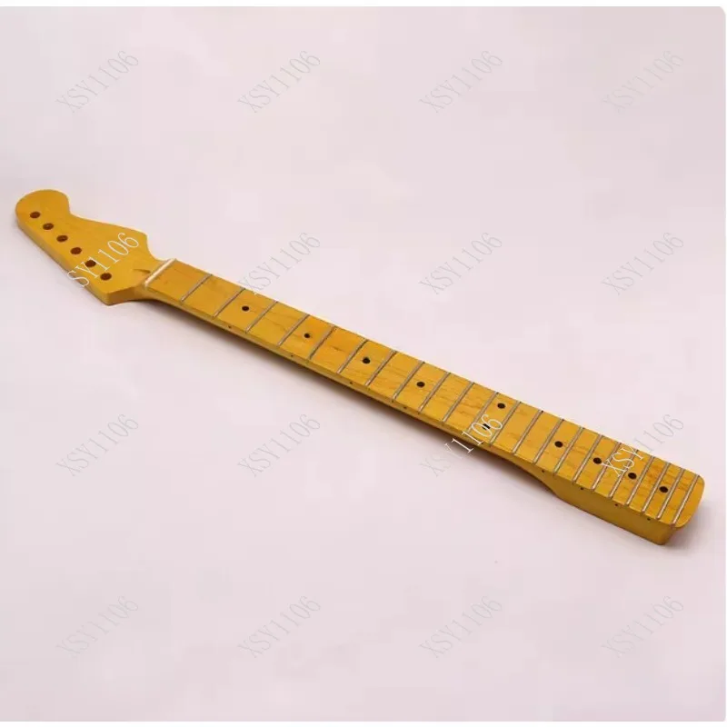6 String 22 Frets Electric Guitar Neck Maple Glossy Small Headstock for DIY Modification