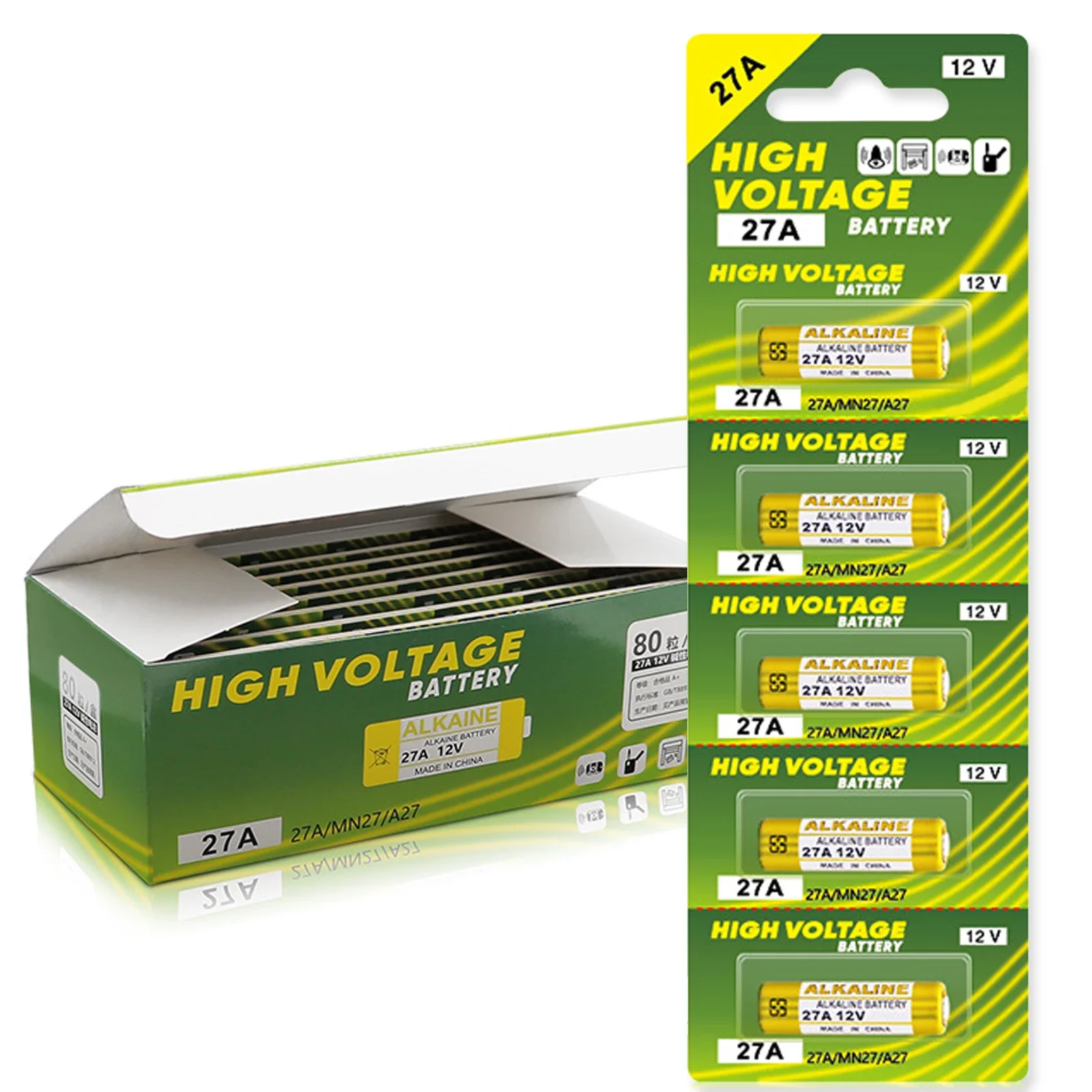 Щелочная батарея 27А 12В A27 G27A MN27 MS27 V27GA ALK27A для дверного звонка, занавески, пульта дистанционного управления, сухая батарея без ртуты Щелочная батарея 27А 12В A27 G27A MN27 MS27 V27GA ALK27A для дверного звонка, занавески, пульта дистанционного управления, сухая батарея без ртуты