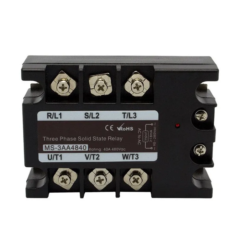 -MS-3AA4840 40amp Ac to Ac 3 Phase SSR Relay with High Power Contact Load and Epoxy Protection