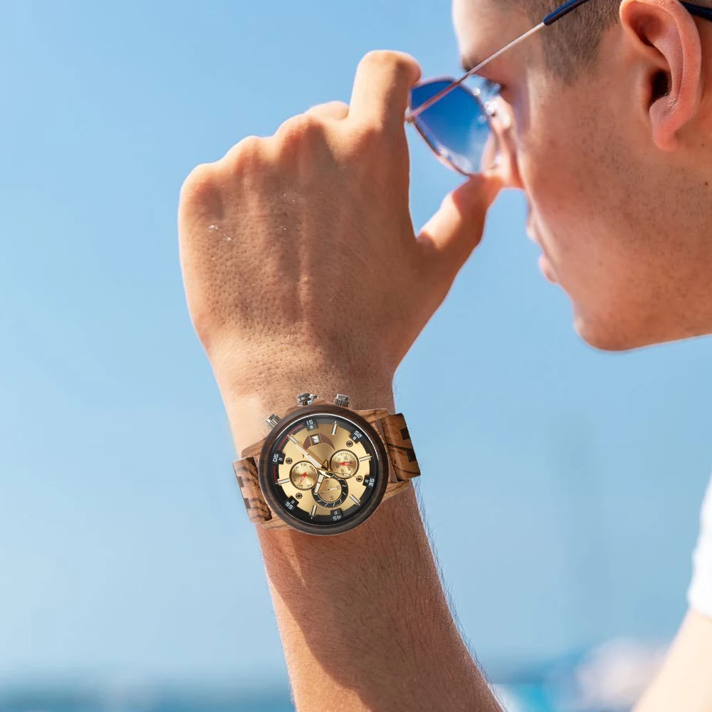 Relógio de pulso de madeira masculino de luxo relógios de pulso homem esportes moda masculina relógios de pulso de quartzo relógio de madeira para homem reloj hombre