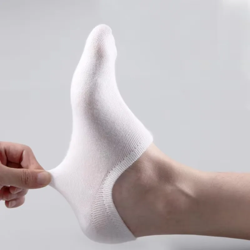 5 Pairs Men's Bamboo Fiber Non-Slip Silicone Ankle Socks Compression Happy Socks Fashion Invisible Cotton Boots for Comfort