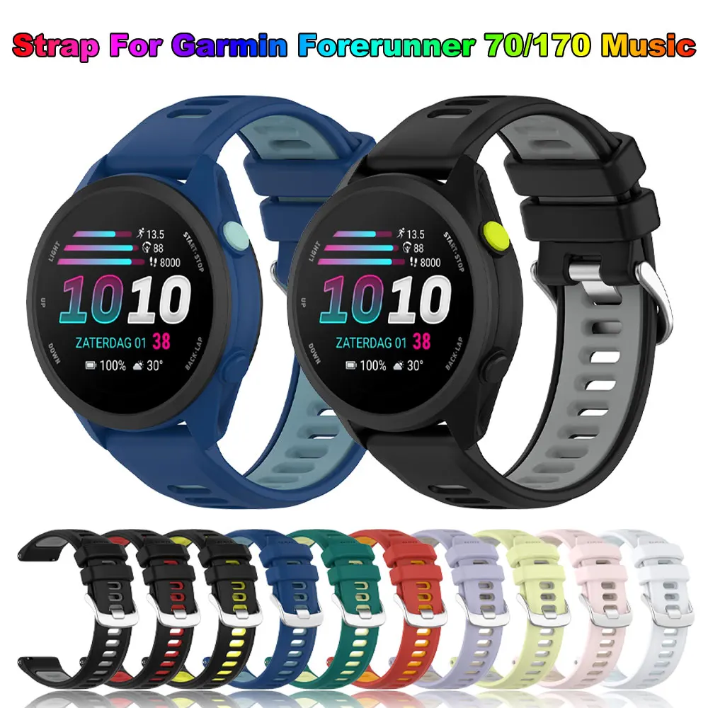 20 mm Silikon-Smartwatch-Armband für Garmin Forerunner 170 Music, Ersatzgürtel für Garmin Forerunner 70, Armband, intelligentes Zubehör