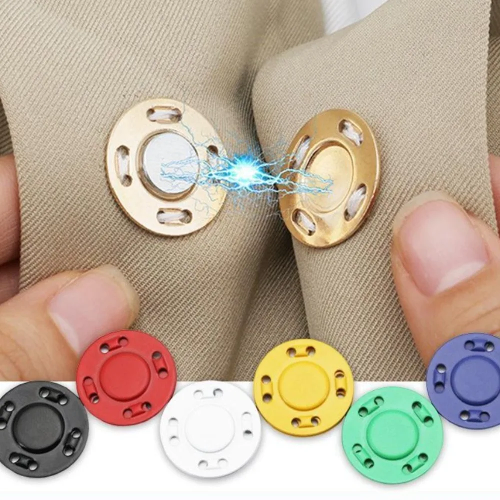 Multi Color Round Magnet Button Hidden Button Clothes Bag Pants Strong Magnetic Suction Press Mouth Hand Sewn Metal Button