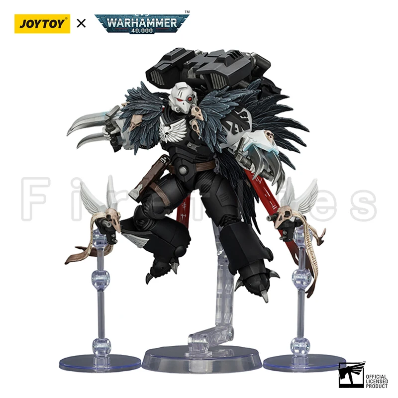 1/18 JOYTOY Action Figure 40K Raven Guard Chapter Master Aethon Shaan with Claws of Severax and Heavy Bolt Pistol Toy