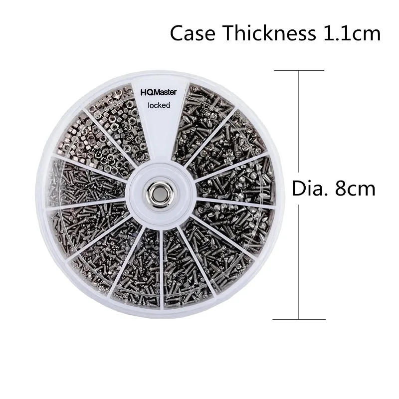 600 قطعة 12 نوعا من مسامير صغيرة من الفولاذ المقاوم للصدأ تشكيلة صواميل الإلكترونيات للمنزل مجموعة أدوات المحمولة M1 M1.2 M1.4 M1.6 مسامير #3
